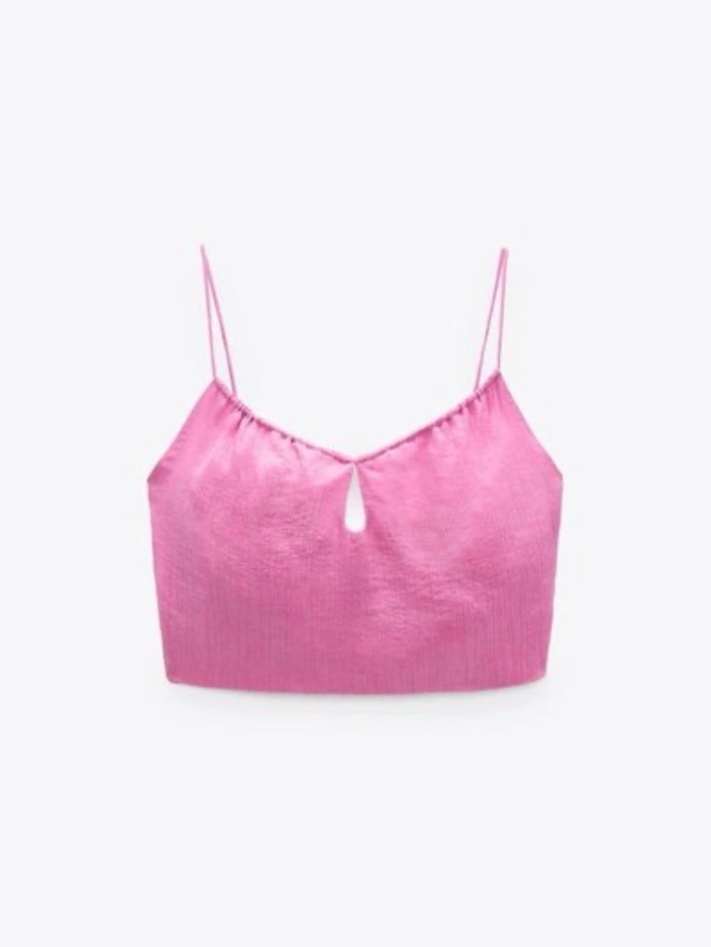 Zara Pink Linen Crop Top Women